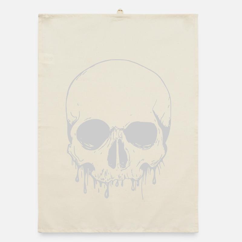 Skull in Silver - Schädel in Silber Organic Geschirrtuch