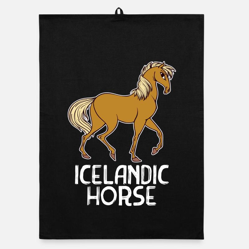 Haflinger Pferde Pferdenarr Statement Islandpferde - Organic Geschirrtuch - Schwarz