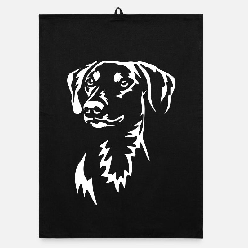Deutscher Pinscher Kopf "Black Edition" Organic Geschirrtuch