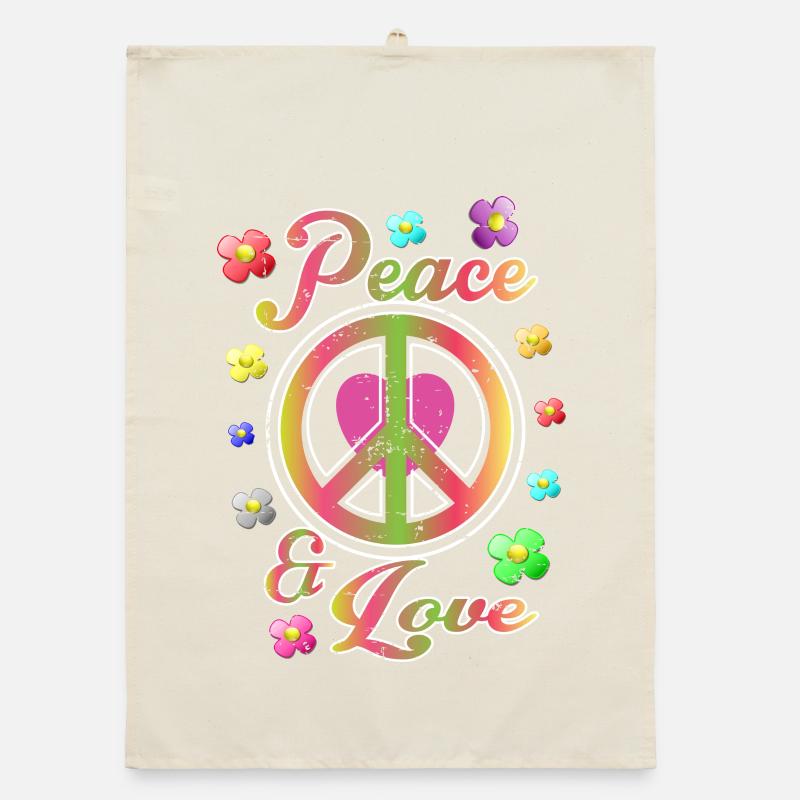 Frieden und Liebe Organic Geschirrtuch