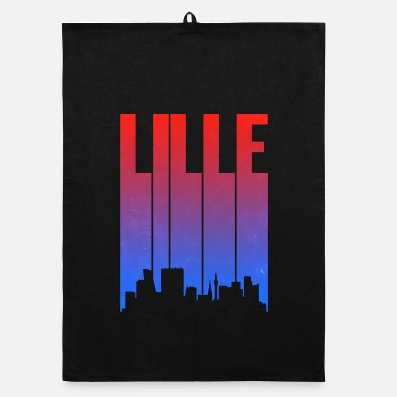 Lille City Skyline Gradient Organic dish towel