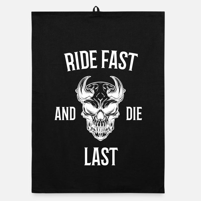 Ride Fast and Die Last Organic dish towel