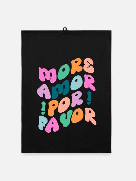 more Amor por favor - Organic Geschirrtuch - Schwarz - Vorne