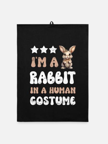 Rabbit Rabbit - Organic dish towel - black - Front