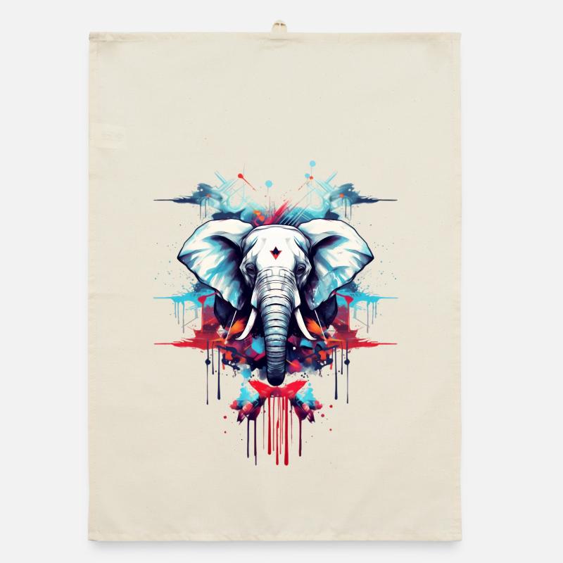 Designer Style Elefant Organic Geschirrtuch