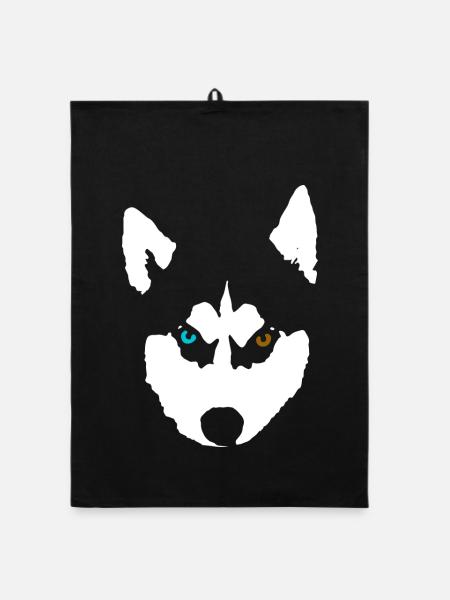 Husky Hund Siberian Husky - Organic Geschirrtuch - Schwarz - Vorne