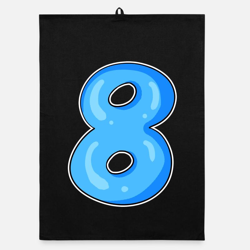 Numéro 8 Numéro Huit Motif Bleu Torchon bio
