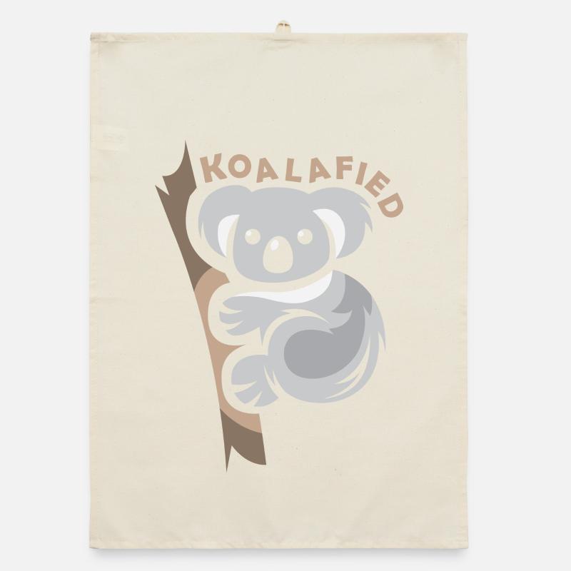 koala lustige Sprüche comic koalafied Symbol Logo Organic Geschirrtuch