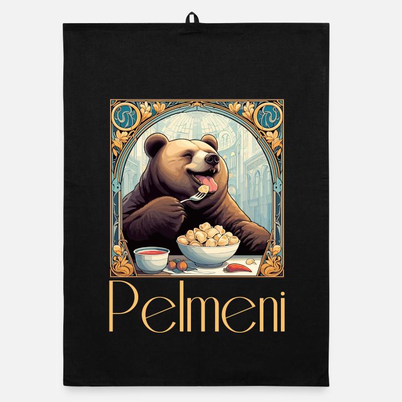 Pelmeni Bear Russian Gift Organic dish towel