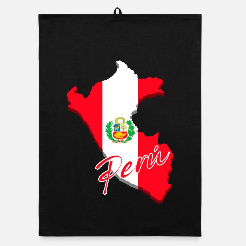 Drapeau du Pérou, carte drapeau du Pérou Torchon bio