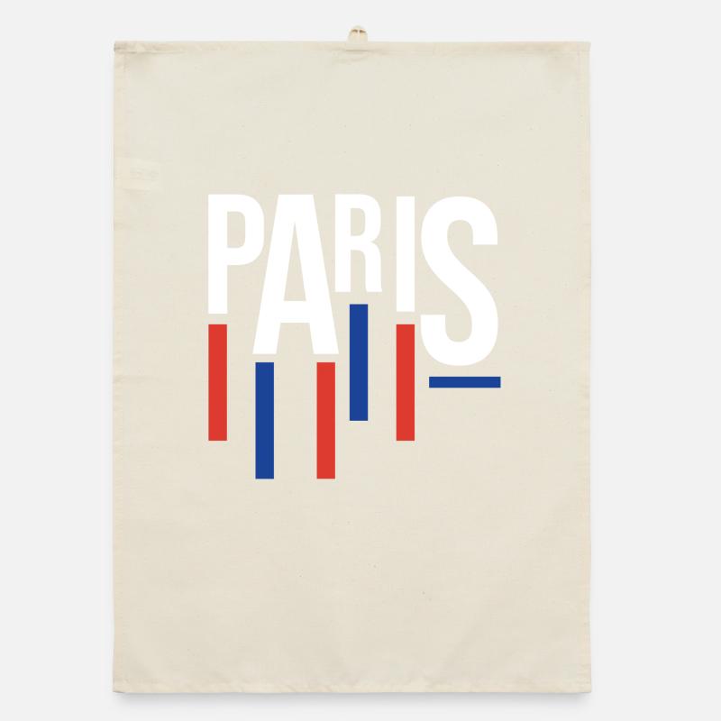 Blau Rotes Paris Souvenir - Hommage an Frankreich Organic Geschirrtuch