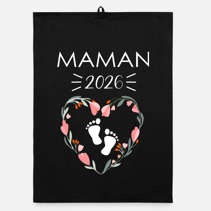 Cœur de Mamans 2026 Empreinte Bébé Torchon bio
