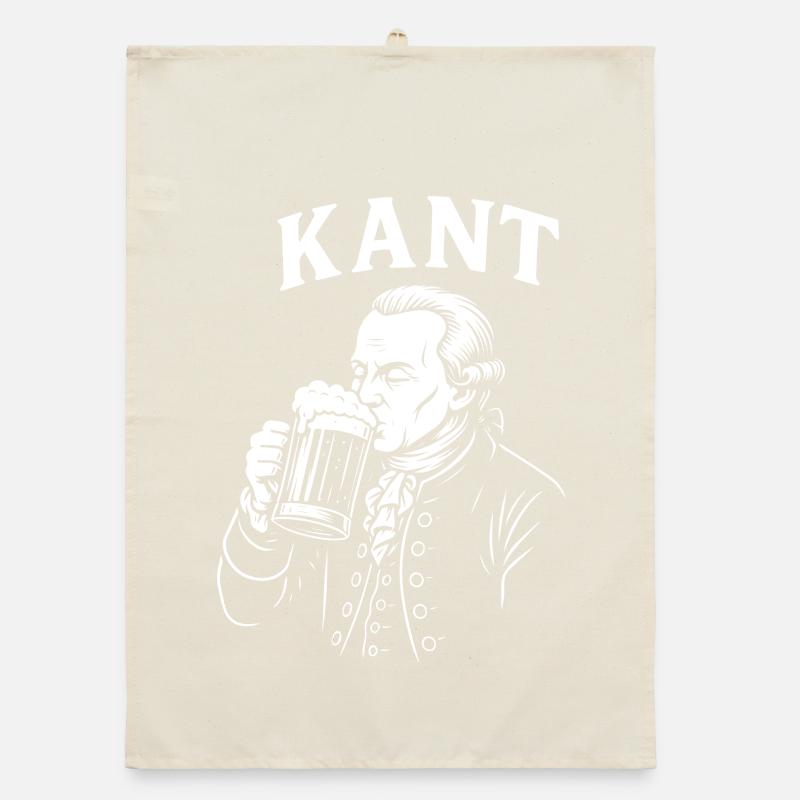 Kant drinking Enlightenment Beer gift Organic dish towel