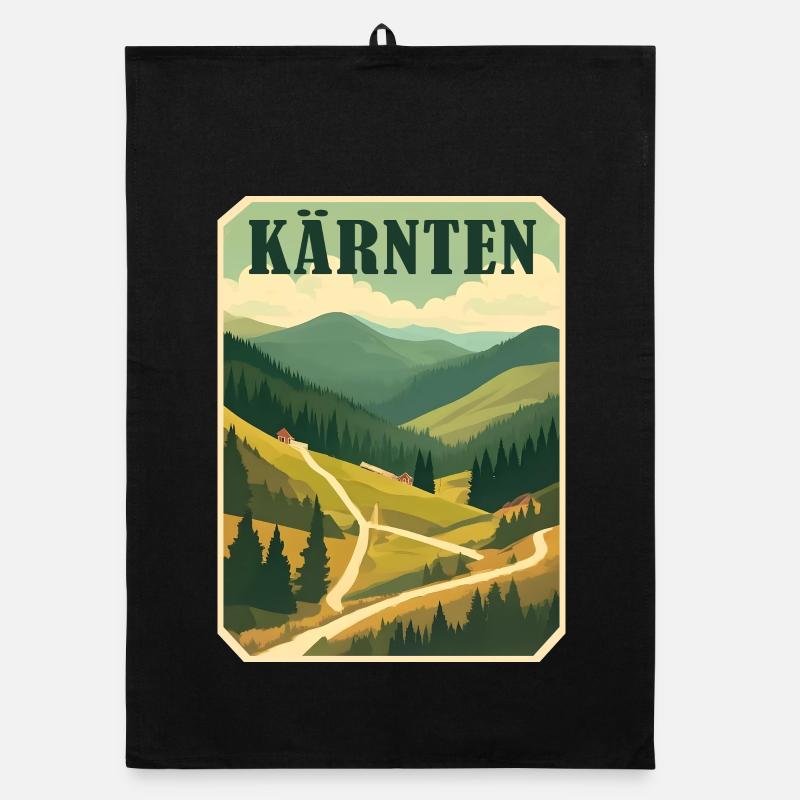 Kärnten retro Motiv Organic Geschirrtuch