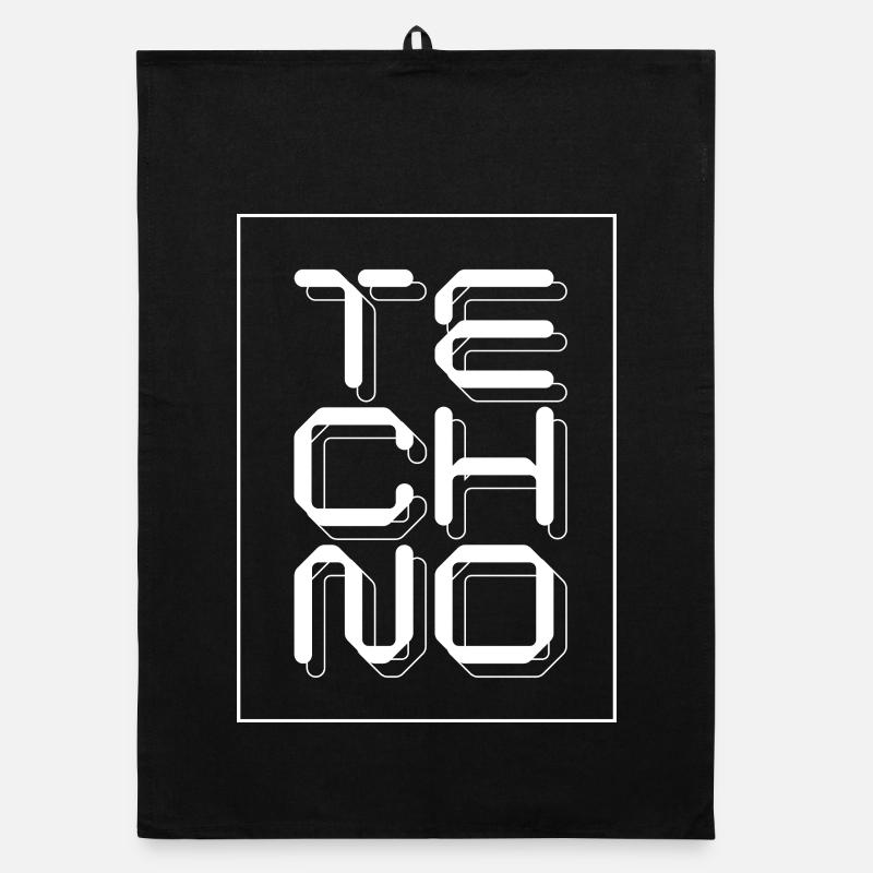Glyphen für Techno-Musik-Logo - Organic Geschirrtuch - Schwarz
