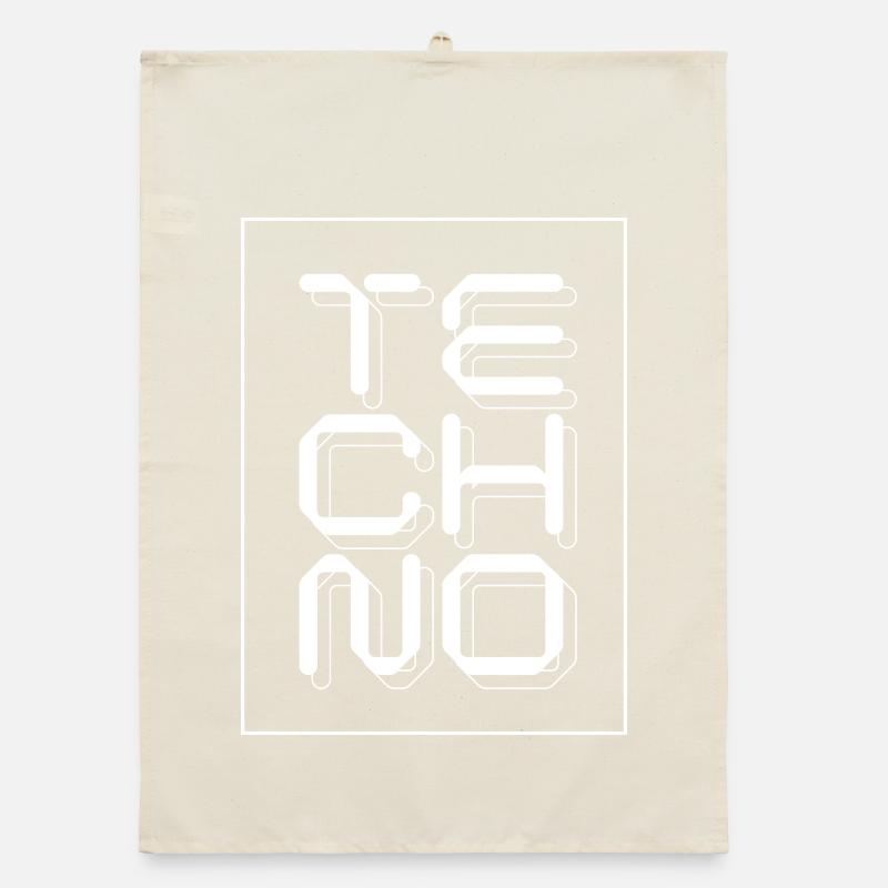 Techno music logo Glyphs Organic dish towel