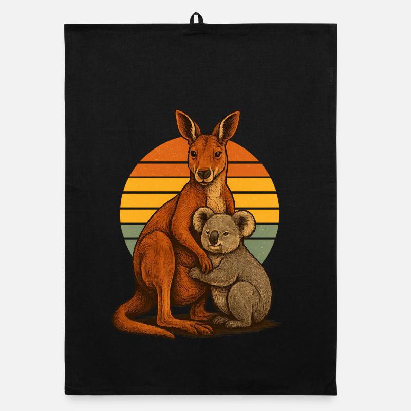 Kangaroo Koala Amis australiens Torchon bio