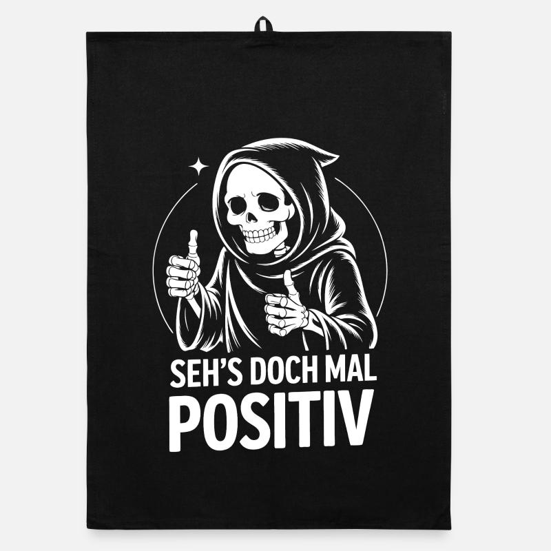 Seh's Doch Mal Positiv Grim Reaper Organic Geschirrtuch