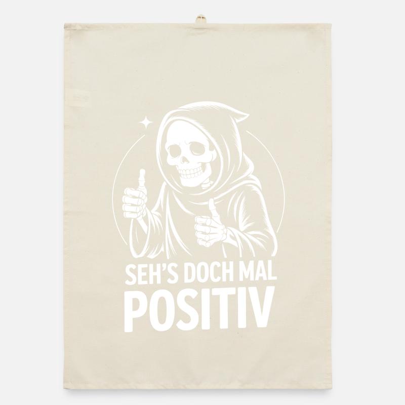 Seh's Doch Mal Positiv Grim Reaper Organic Geschirrtuch