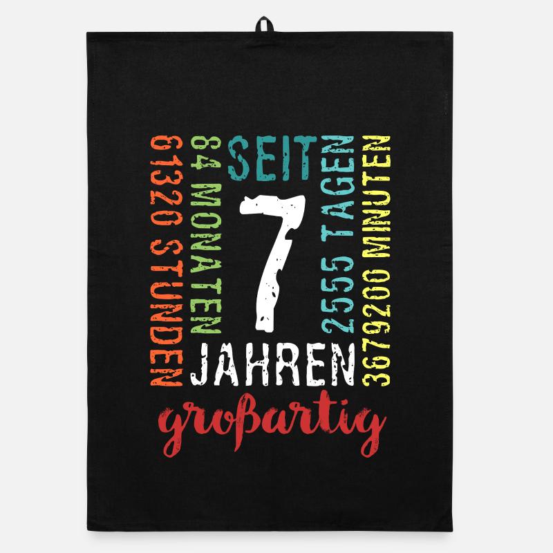Parfait pour 7 ans - anniversaire sept ans 7. Torchon bio