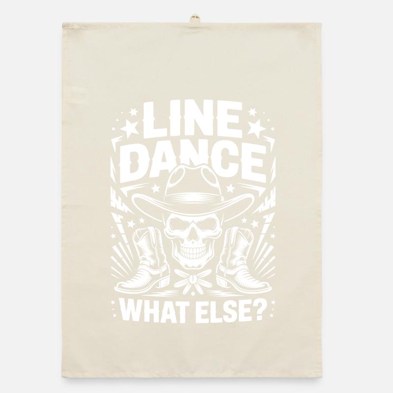 Line Dance Schädel Western Organic Geschirrtuch