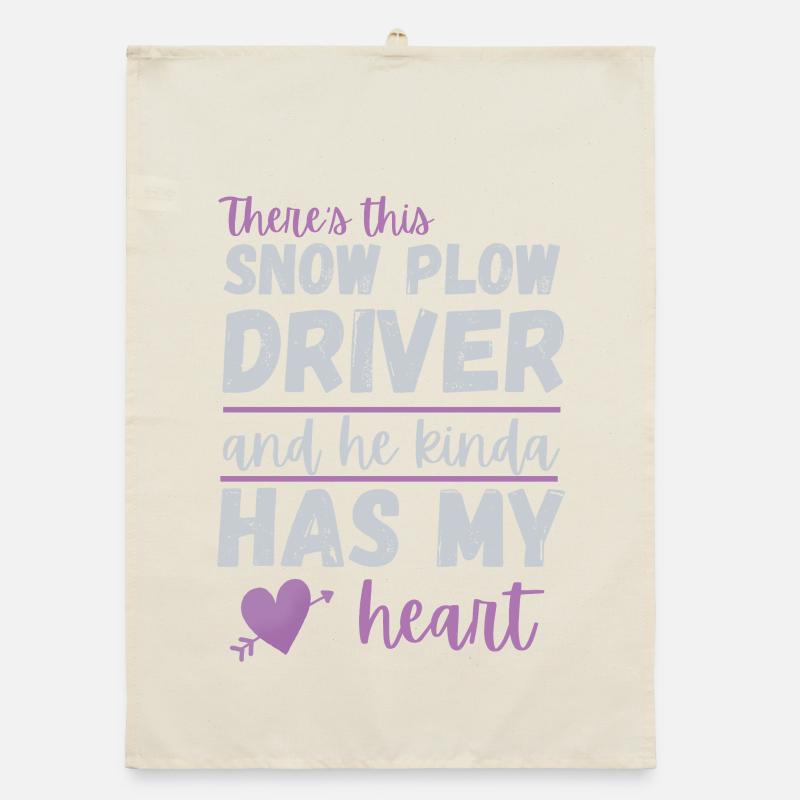 Schneepflugfahrer hat mein Herz – Geschenk romantischer Ehefrau Organic Geschirrtuch