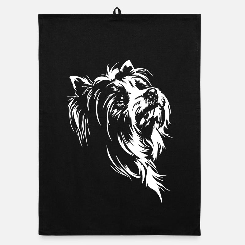 Biewer Terrier Silhouette de chien Wilsigns Torchon bio