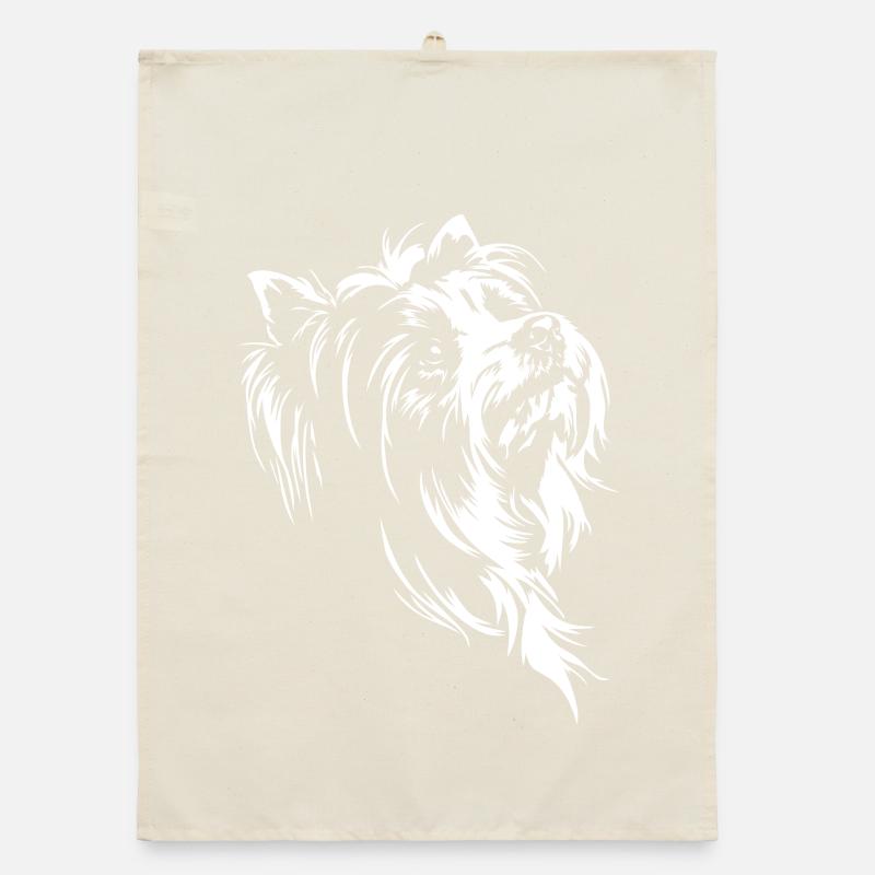 Biewer Terrier Silhouette de chien Wilsigns Torchon bio
