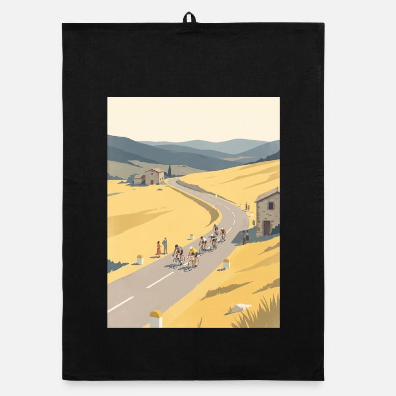 Évasion silencieuse — Souvenir du cyclisme - Torchon bio - noir
