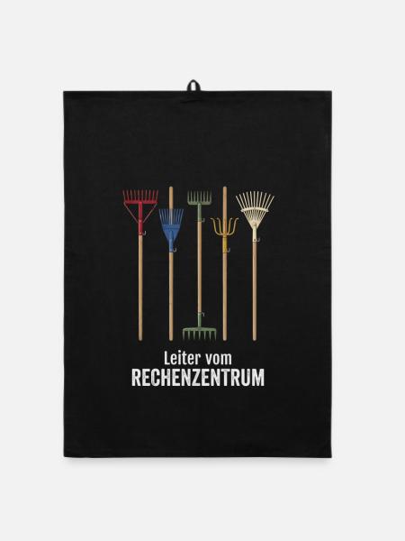 Leiter vom Rechenzentrum witzige Büro Sprüche - Organic Geschirrtuch - Schwarz - Vorne