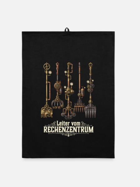 Rechenzentrum Rechner Computer EDV Server lustig - Organic Geschirrtuch - Schwarz - Vorne