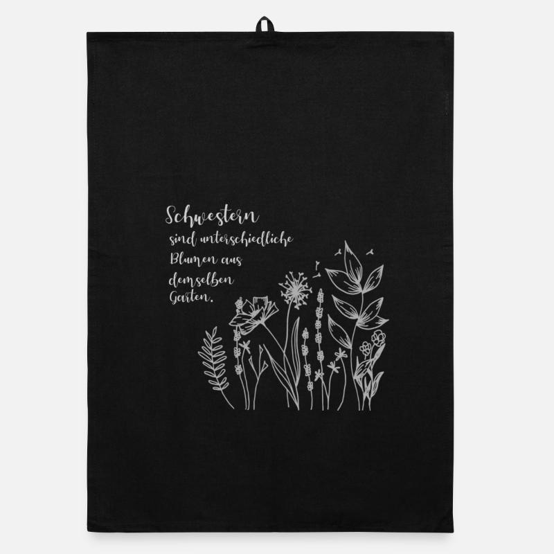 Dicton des sœurs avec des fleurs sauvages Torchon bio