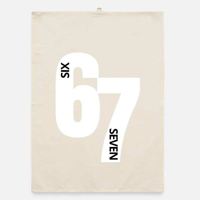 Six Seven - 6 7 - Sixty Seven - Meme Organic dish towel