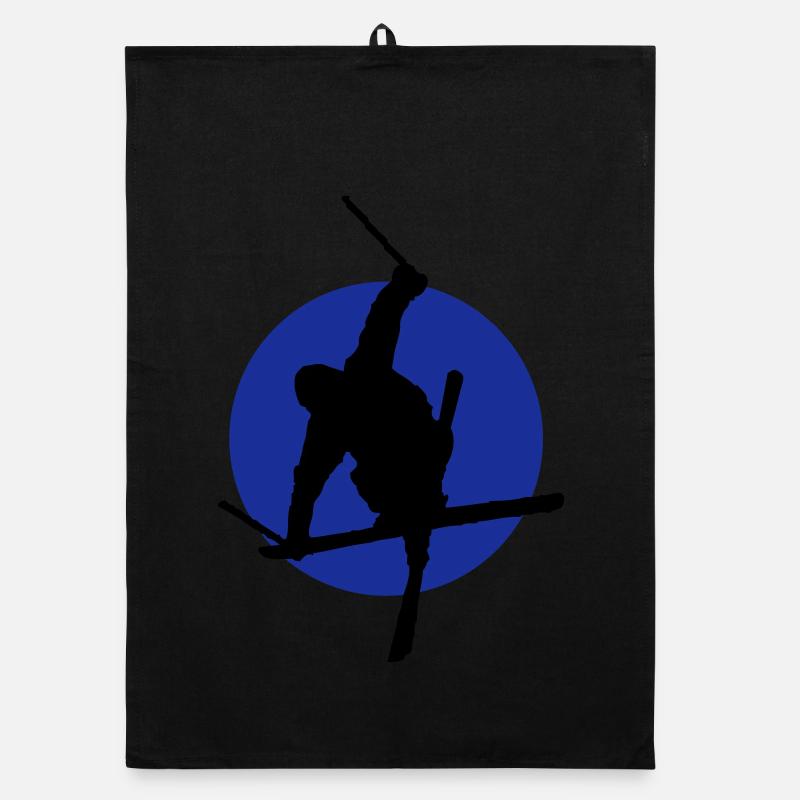 Ski freestyle icon Organic dish towel