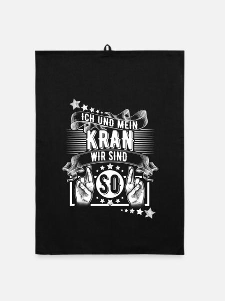 Kranführer - Organic Geschirrtuch - Schwarz - Vorne