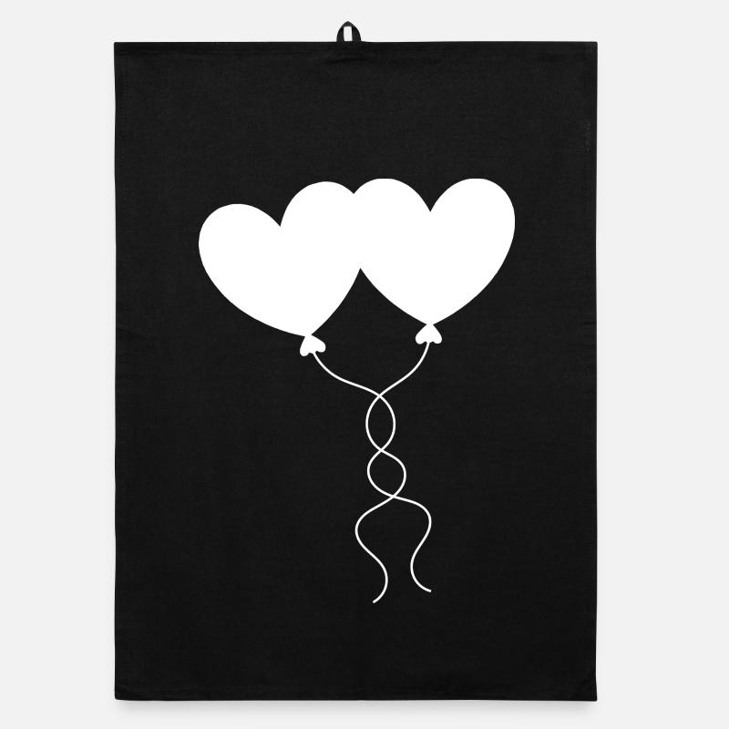 weißes Herz weiß Geschenk Valentinstag Organic Geschirrtuch