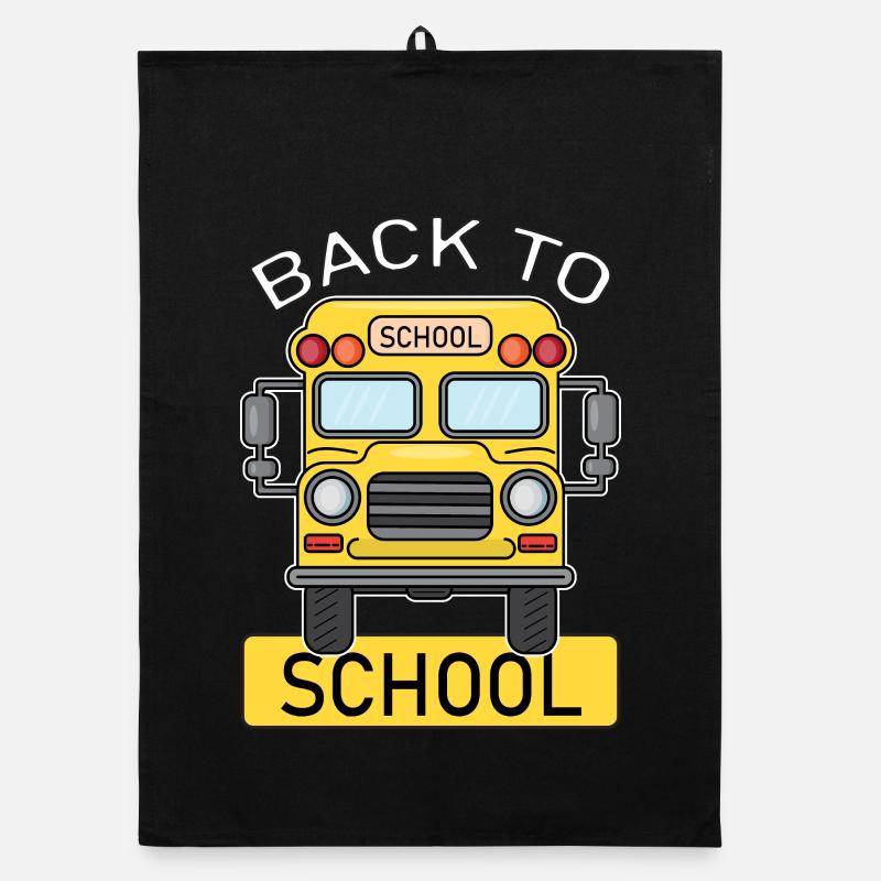 Back to school Schulbeginn Schulbus Organic Geschirrtuch