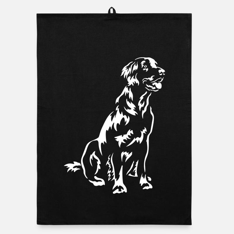 Flat-coated Retriever "Black Edition" Organic Geschirrtuch