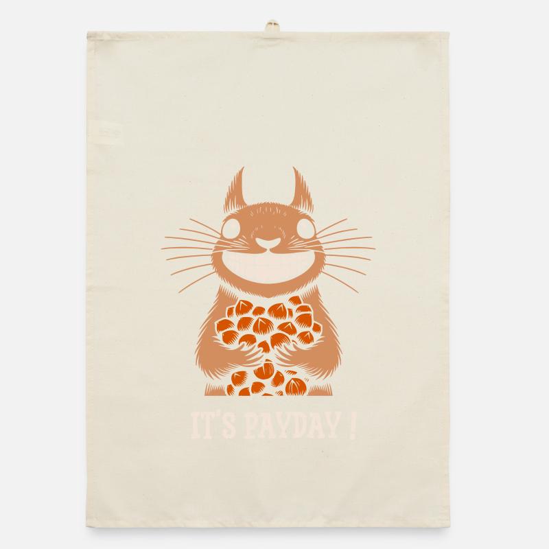 Eichhörnchen Es ist Zahltag Organic Geschirrtuch