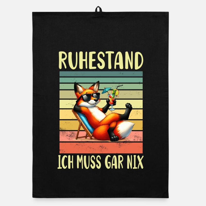 Retired fox for pensioners Organic dish towel