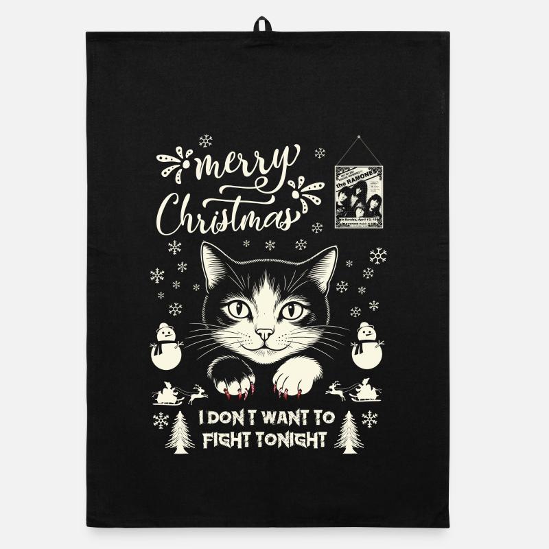 Frohe Weihnachten, ich will heute Abend nicht streiten - Organic Geschirrtuch - Schwarz