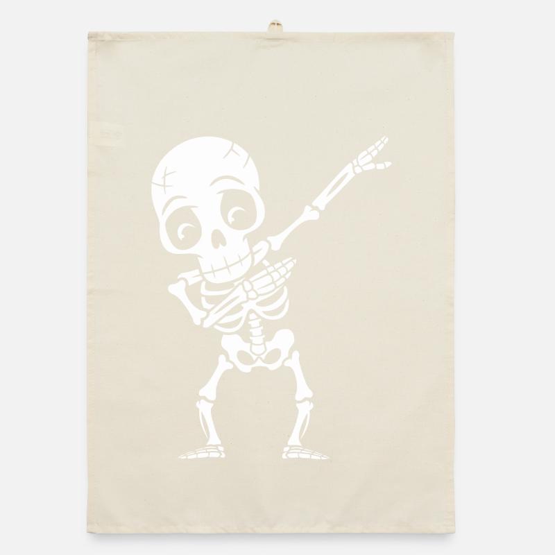 Dabbing Skeleton Organic dish towel