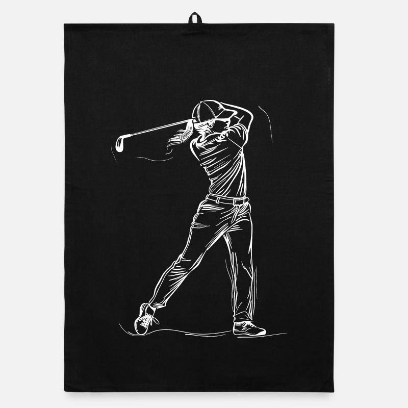 Dessin au trait de golfeuse Torchon bio
