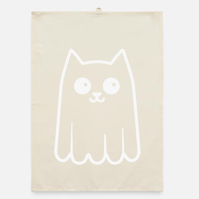 Ghost Cat Organic dish towel