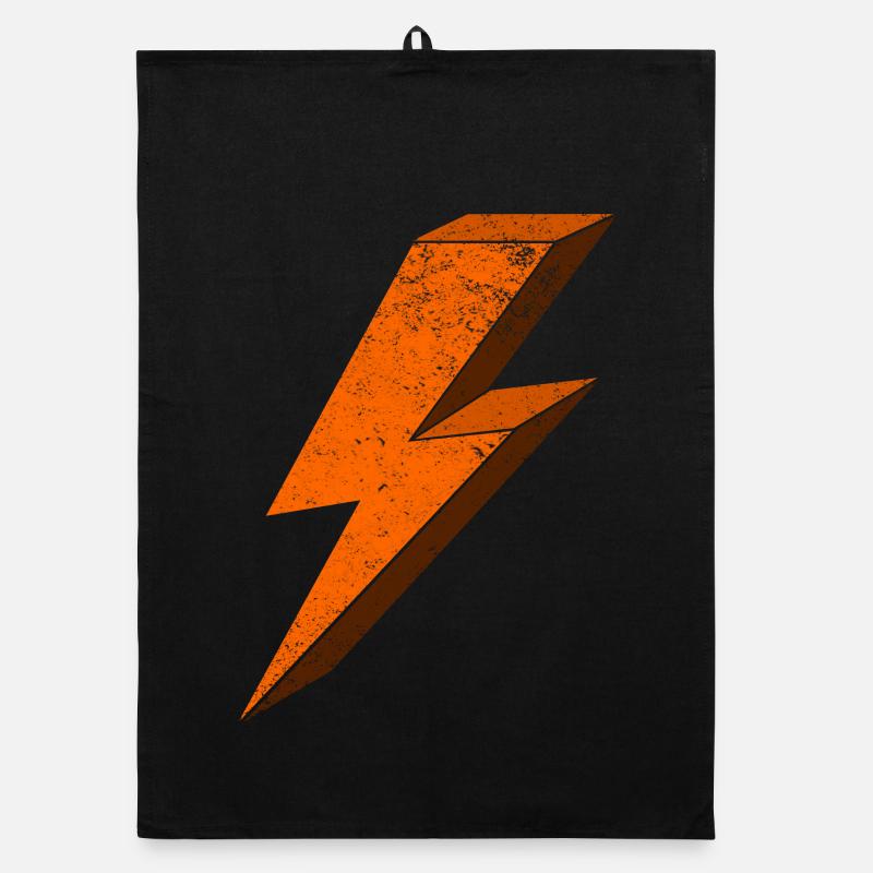 Energetic lightning effect in orange 3D Organic dish towel