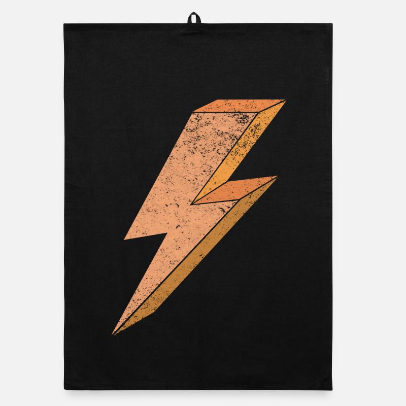 Lightning symbol in warm orange 3D Organic dish towel