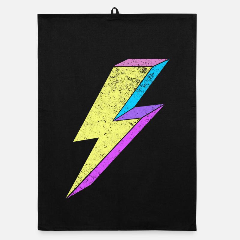 Leuchtende Lightning-Design mit Pastellfarben 80s  Organic Geschirrtuch