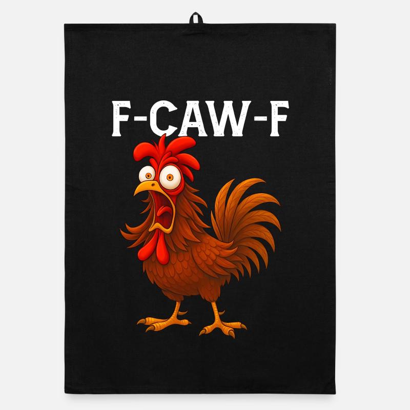 F-Caw-F Drôle Hurlant Coq Poulet Meme Torchon bio