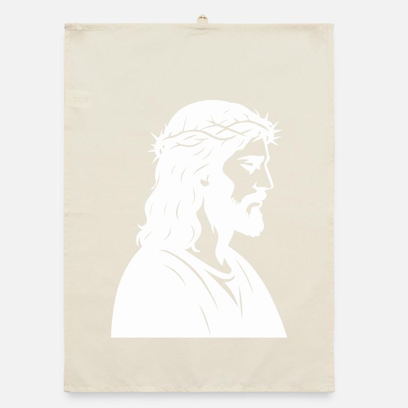 Silhouette de Jésus-Christ Torchon bio