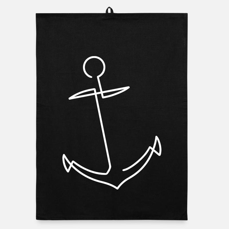 Anchor Sketch – Maritime Symbol of Durability Organic dish towel
